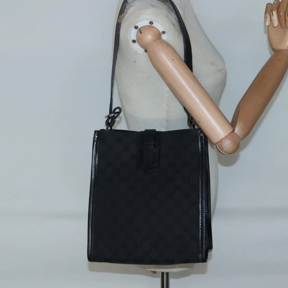 GUCCI GG Canvas Shoulder Bag Black Silver 110292 Auth ki5866 - Picture 15 of 16